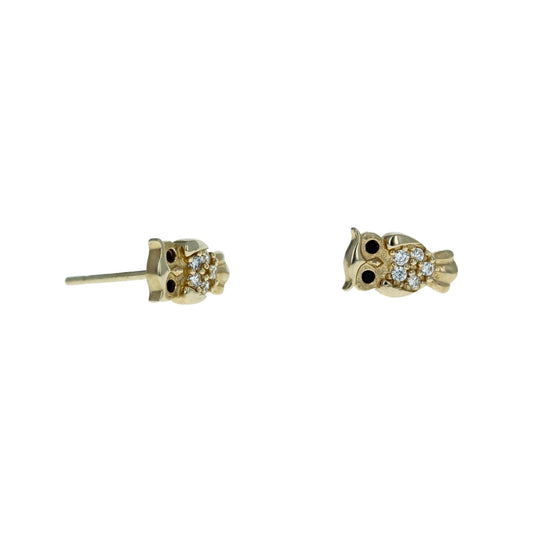 Dazzling Owl Stud Earrings